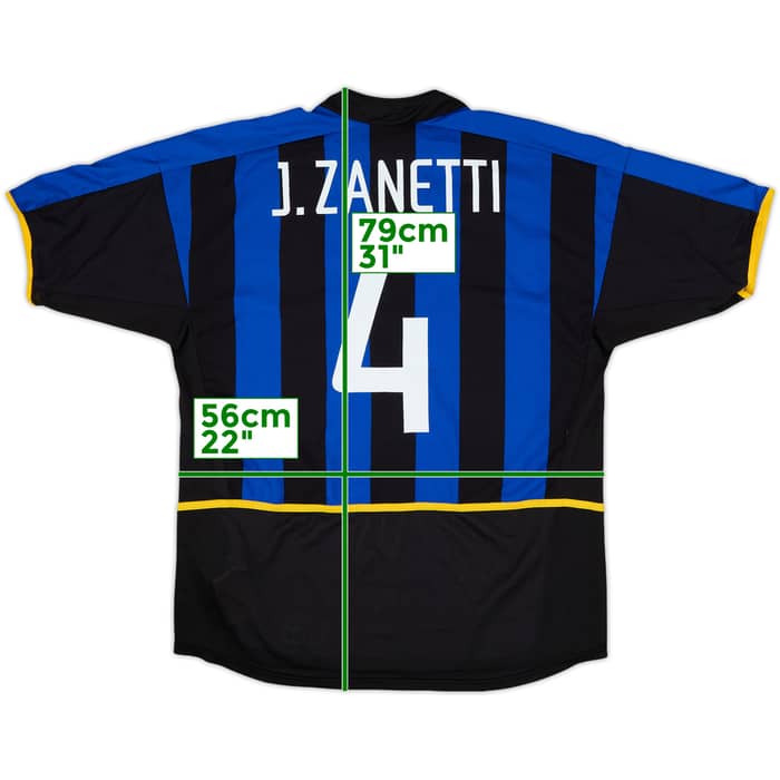 2002-03 Inter Milan Home Shirt Zanetti #4 - 9/10 - (L)