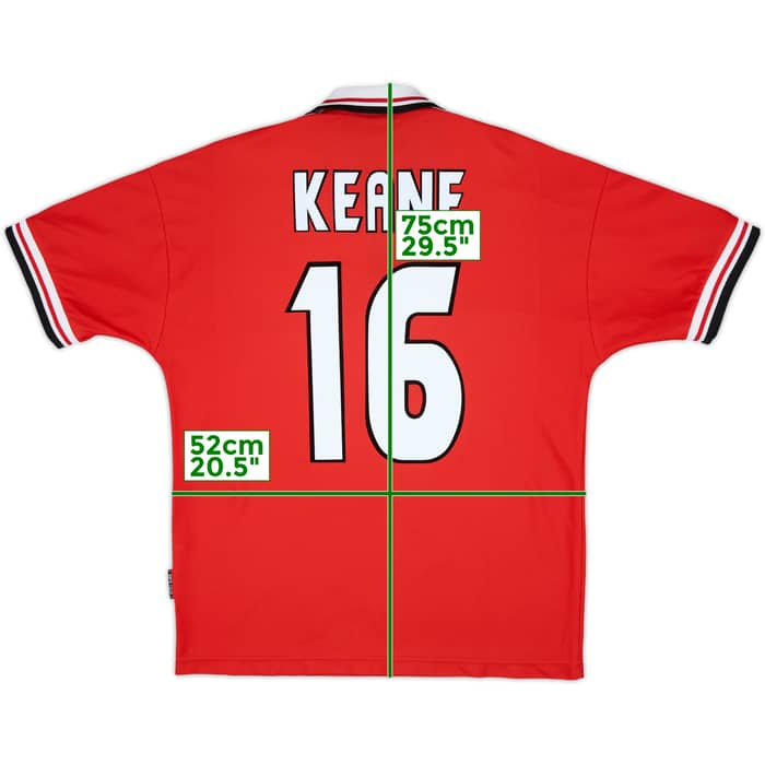 1998-00 Manchester United Home Shirt Keane #16 - 9/10 - (M)