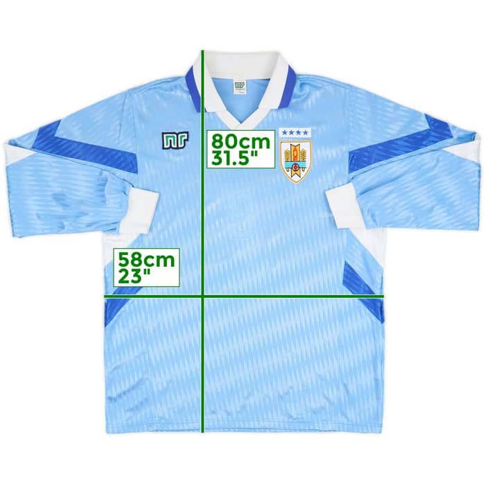 1995-98 Uruguay Home L/S Shirt - 5/10 - (L)