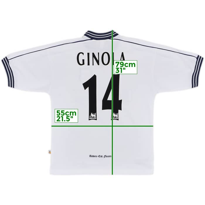 1997-99 Tottenham Home Shirt Ginola #14 - 8/10 - (M)