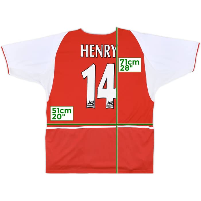 2002-04 Arsenal Home Shirt Henry #14 - 7/10 - (XXL)