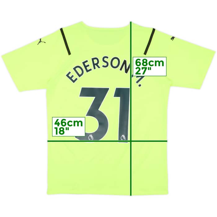 2021-22 Manchester City Authentic GK S/S Shirt Ederson M. #31 - 8/10 - (L)