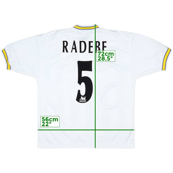 1996-98 Leeds United Home Shirt Radebe #5 - 8/10 - (M)