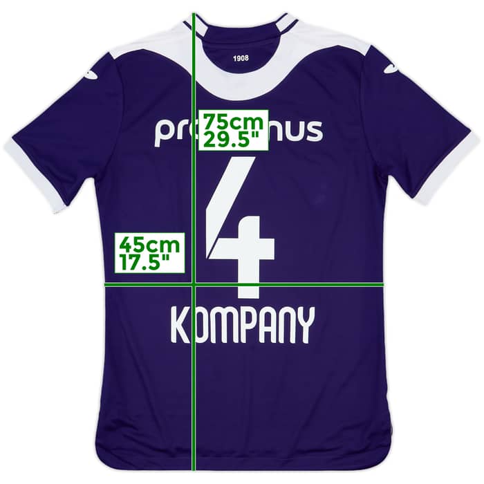 2019-20 Anderlecht Home Shirt Kompany #4 - 9/10 - (S)