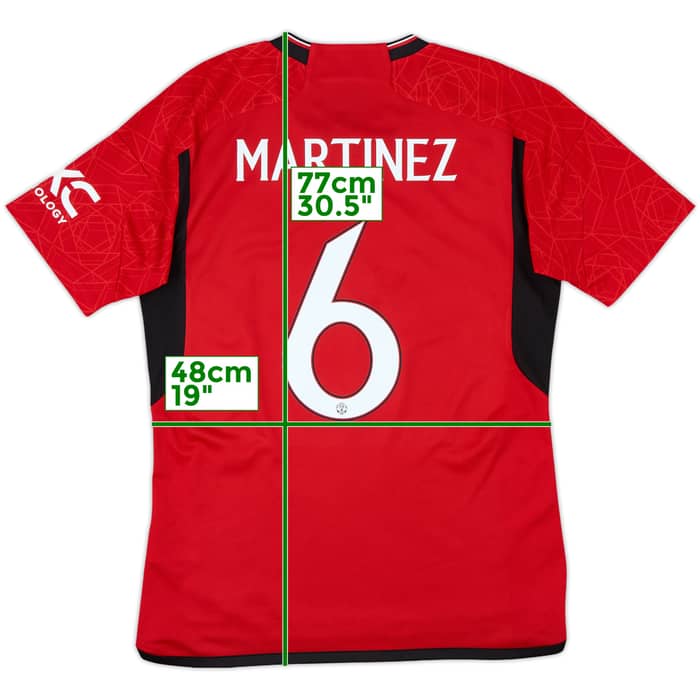 2023-24 Manchester United Home Shirt Martinez #6 - 9/10 - (M)