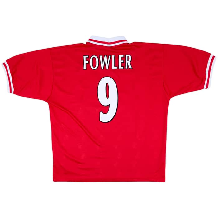 1996-98 Liverpool Home Shirt Fowler #9 - 7/10 - (XL)
