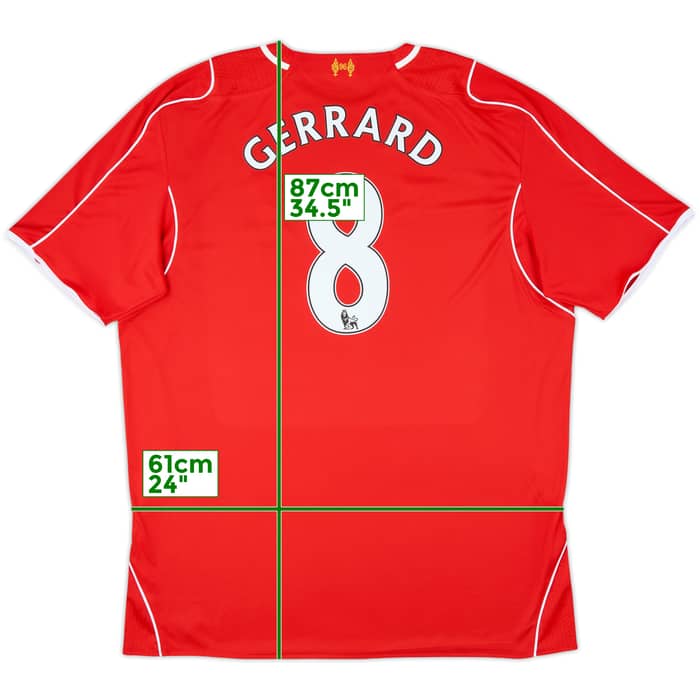 2014-15 Liverpool Home Shirt Gerrard #8 - 10/10 - (3XL)
