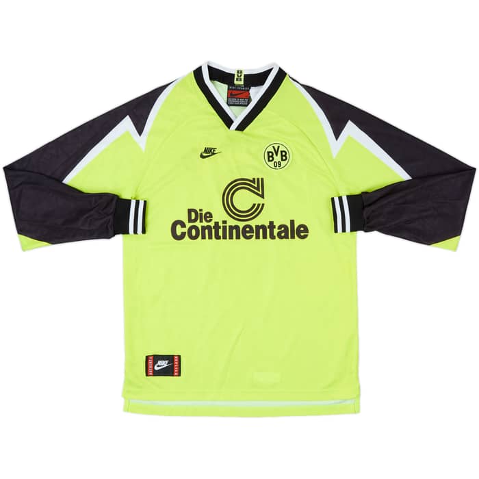 1995-96 Borussia Dortmund Home L/S Shirt Sammer #6 - 8/10 - (XL.Boys)