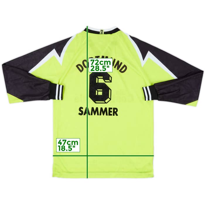 1995-96 Borussia Dortmund Home L/S Shirt Sammer #6 - 8/10 - (XL.Boys)