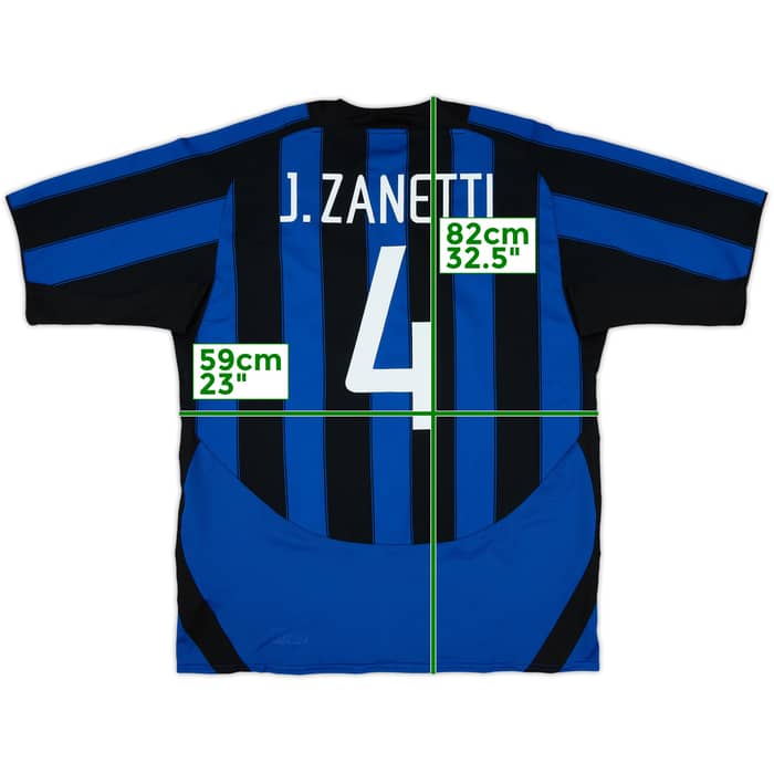 2003-04 Inter Milan Home Shirt J.Zanetti #4 - 6/10 - (XL)