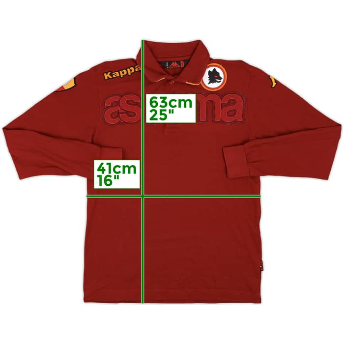 2007-08 Roma Kappa Polo L/S Shirt - 9/10 - (S)