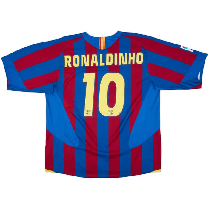 2005-06 Barcelona Home Shirt Ronaldinho #10 - 9/10 - (XL)
