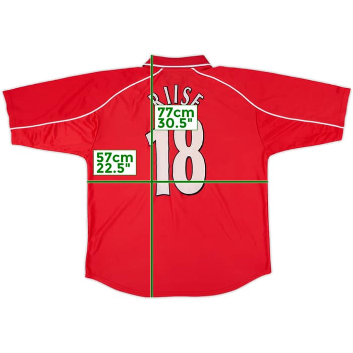 2000-02 Liverpool Home Shirt Riise #18 - 7/10 - (L)