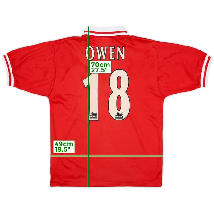 1996-98 Liverpool Home Shirt Owen #18 - 8/10 - (S)