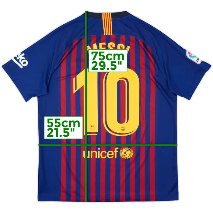 2018-19 Barcelona Home Shirt Messi #10 - 7/10 - (L)