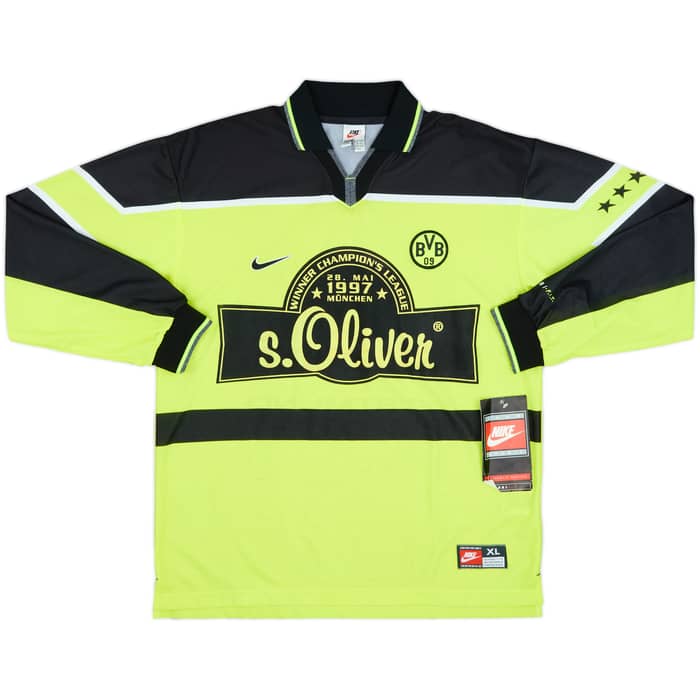 1997-98 Borussia Dortmund 'Signed' Champions League Home L/S Shirt (XL)