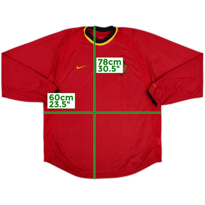 2000-02 Belgium Player Issue Home L/S Shirt - 9/10 - (XL)