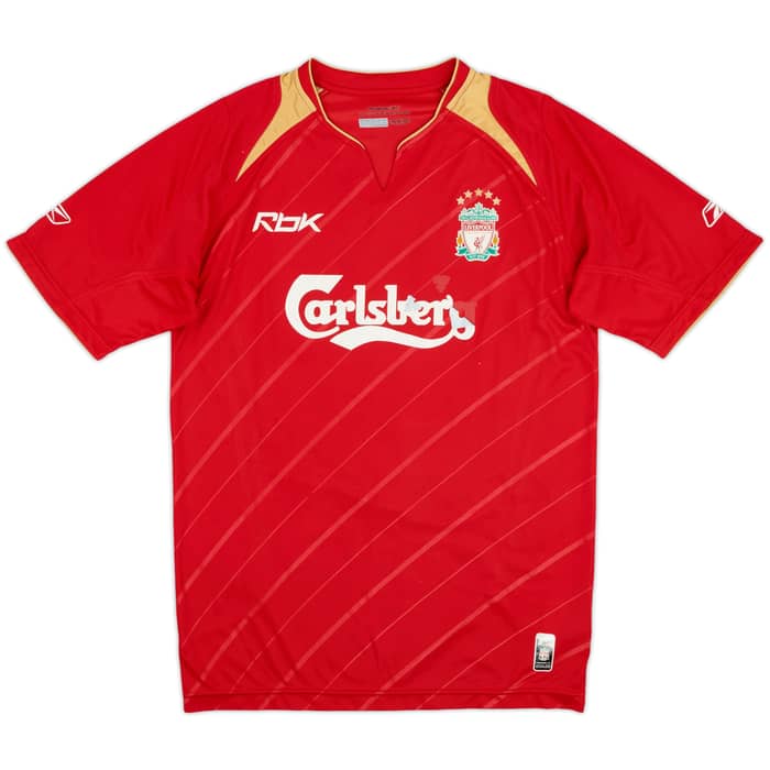 2005-06 Liverpool CL Home Shirt Gerrard #8 - 4/10 - (S)