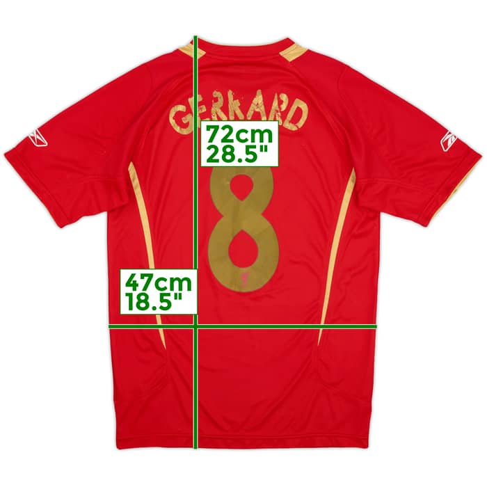 2005-06 Liverpool CL Home Shirt Gerrard #8 - 4/10 - (S)
