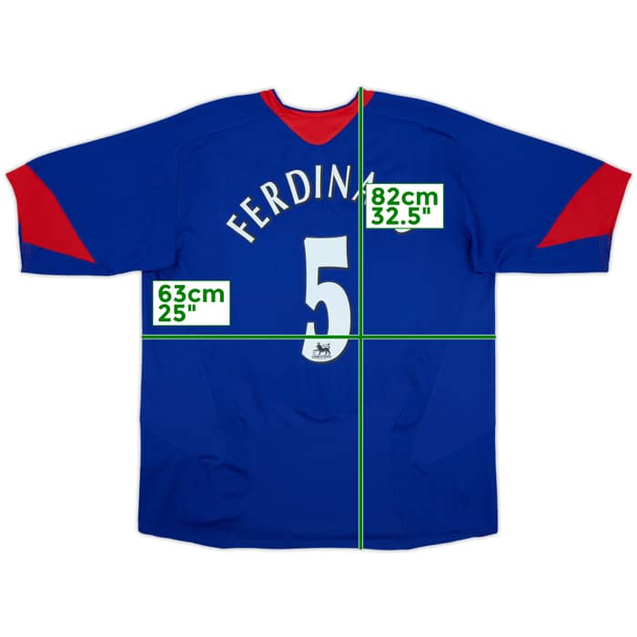2005-06 Manchester United Away Shirt Ferdinand #5 - 9/10 - (XXL)