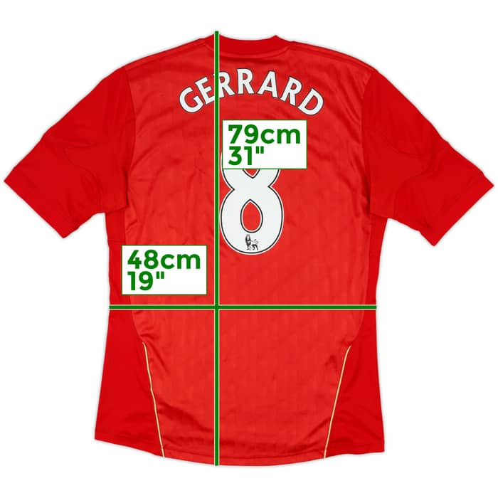 2010-12 Liverpool Home Shirt Gerrard #8 - 7/10 - (M)