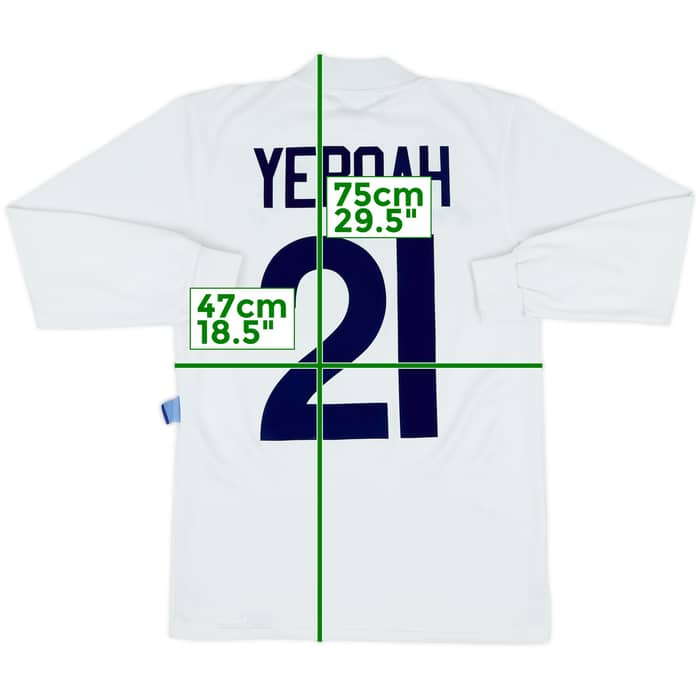 1995-96 Leeds United Home L/S Shirt Yeboah #21 - 8/10 - (S)