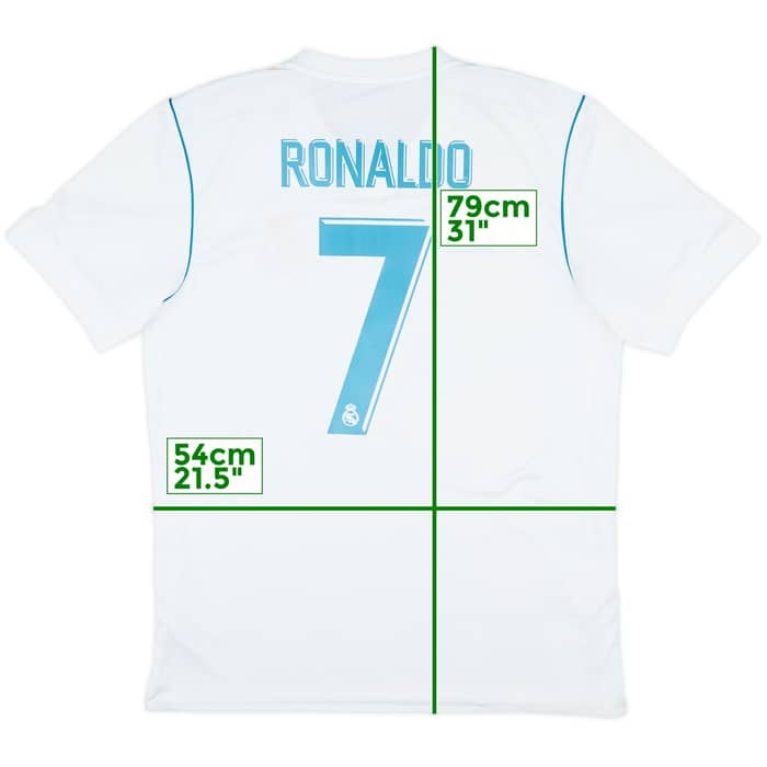 2017-18 Real Madrid Home Shirt Ronaldo #7 - 8/10 - (L)