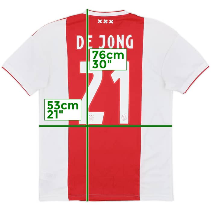 2018-19 Ajax Home Shirt De Jong #21 - 9/10 - (M)