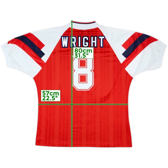 1992-94 Arsenal Home Shirt Wright #8 - 8/10 - (XL)