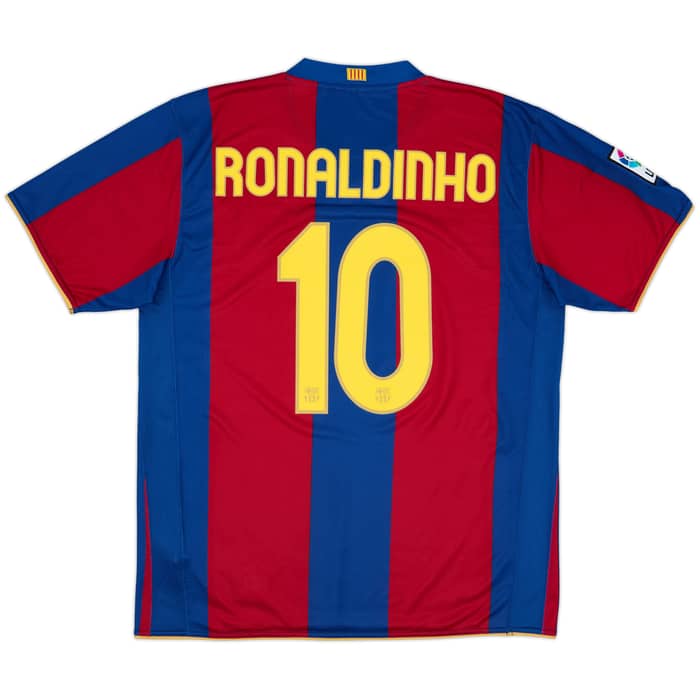 2007-08 Barcelona Home Shirt Ronaldinho #10 - 10/10 - (L)