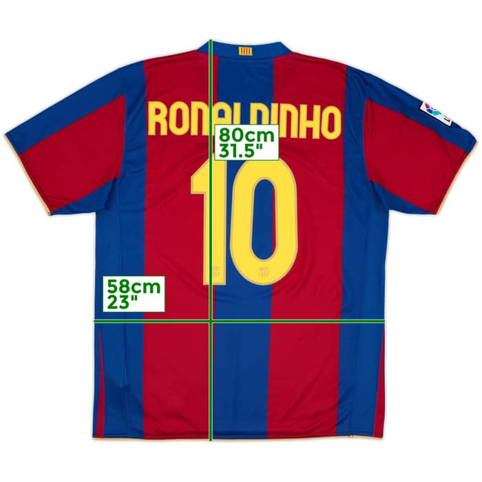 2007-08 Barcelona Home Shirt Ronaldinho #10 - 10/10 - (L)