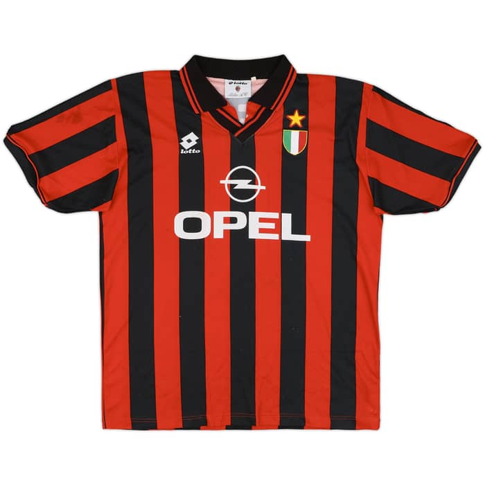 1996-97 AC Milan Home Shirt Weah #9 - 7/10 - (XL)
