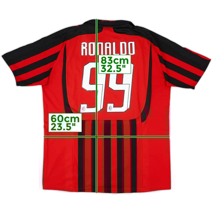2007-08 AC Milan Home Shirt Ronaldo #99 - 8/10 - (XL)