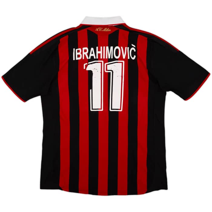 2009-10 AC Milan Home Shirt Ibrahimovic #11 - 4/10 - (M)