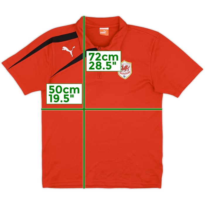 2012-13 Cardiff City Puma 1/4 Zip Polo Shirt - 8/10 - (M)