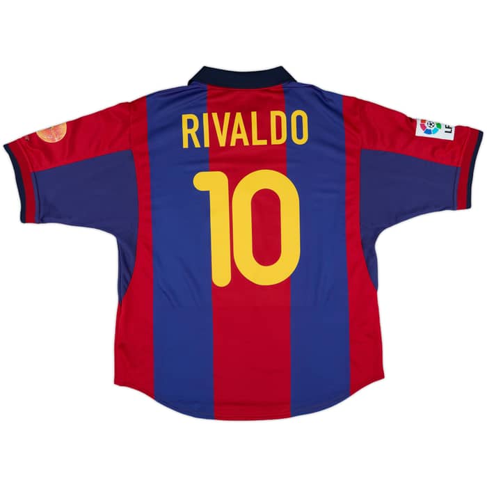 2000-01 Barcelona Home Shirt Rivaldo #10 - 8/10 - (L)