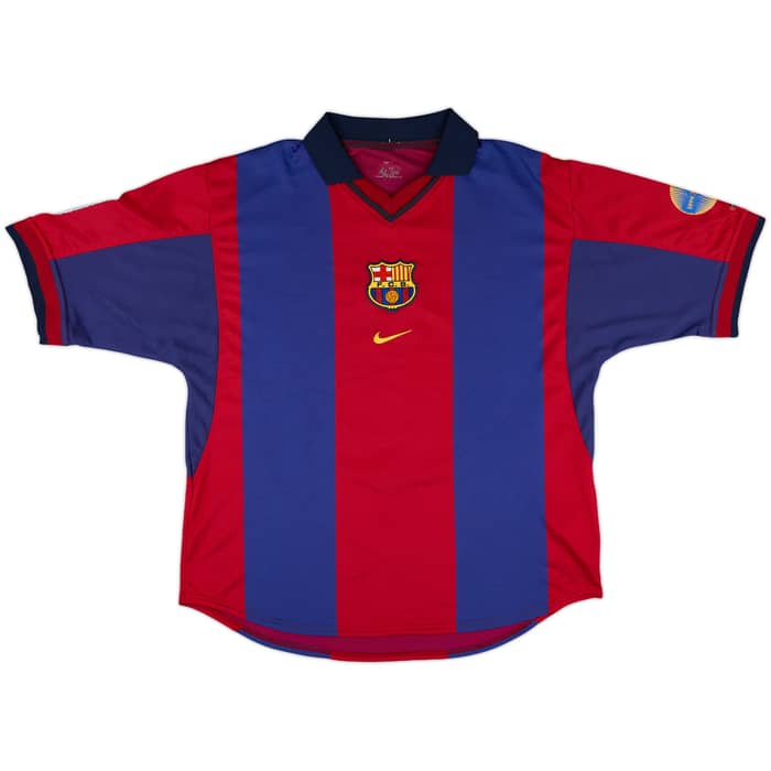 2000-01 Barcelona Home Shirt Rivaldo #10 - 8/10 - (L)