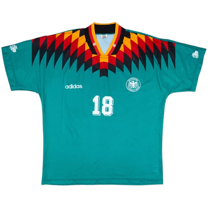 1994-96 Germany Away Shirt Klinsmann #18 - 9/10 - (XL)