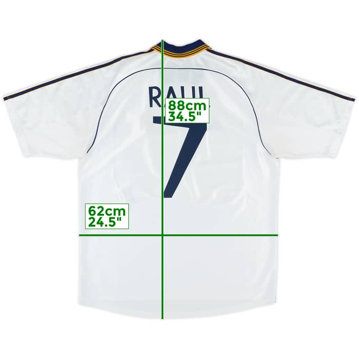 1998-00 Real Madrid Home Shirt Raul #7 - 8/10 - (XL)
