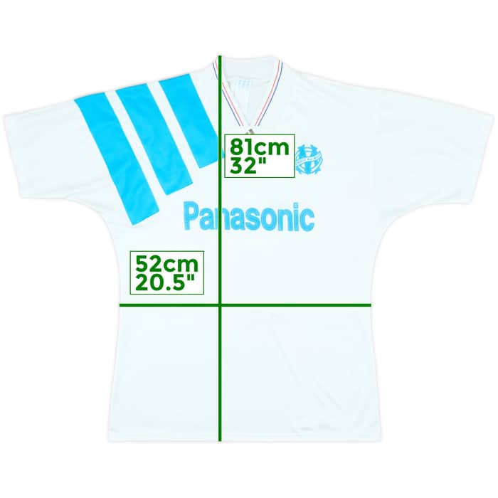 1991-92 Olympique Marseille Home Shirt - 7/10 - (L)