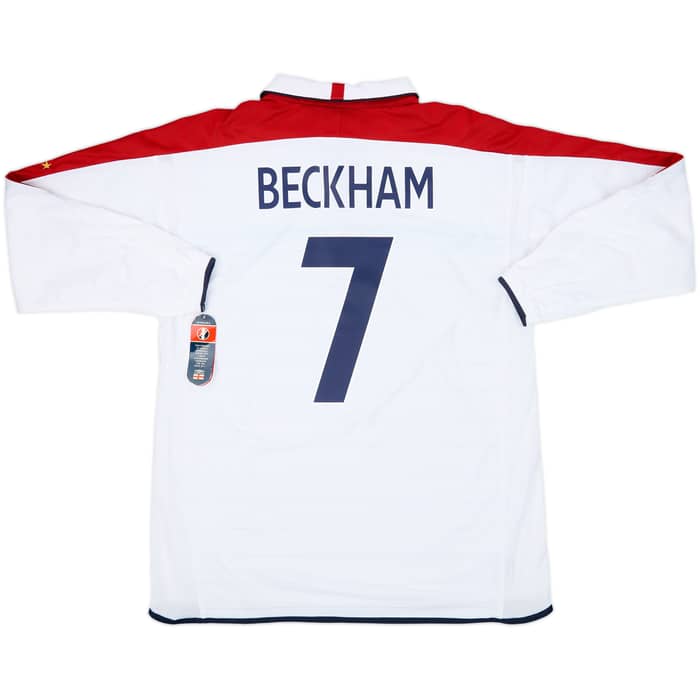 2003-05 England Home L/S Shirt Beckham #7 (XL)