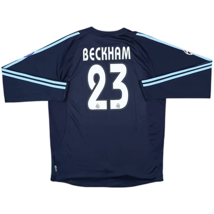 2003-04 Real Madrid Away L/S Shirt Beckham #23 - 9/10 - (L)