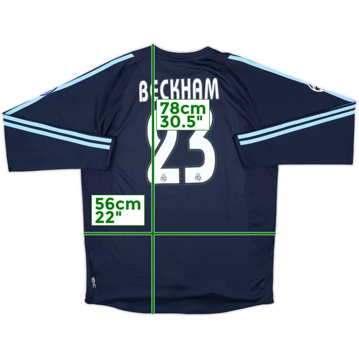 2003-04 Real Madrid Away L/S Shirt Beckham #23 - 9/10 - (L)
