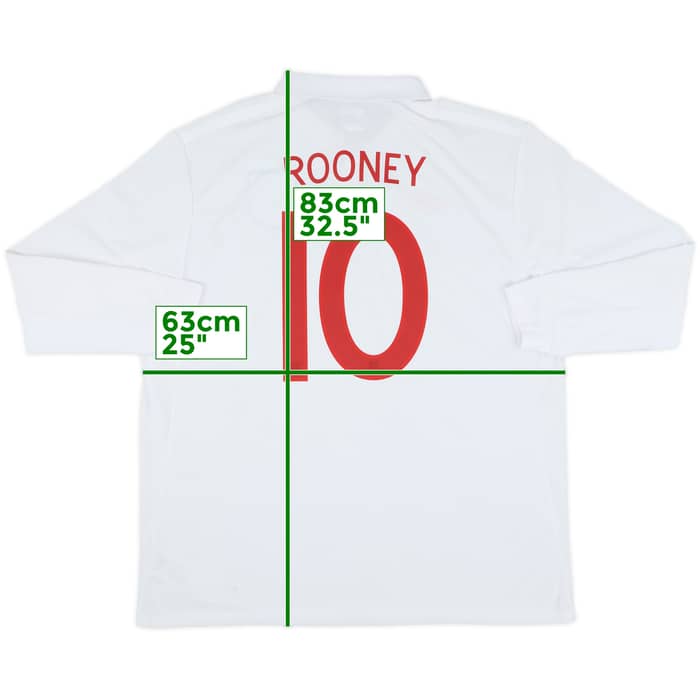 2009-10 England Home L/S Shirt Rooney #10 (XXL)