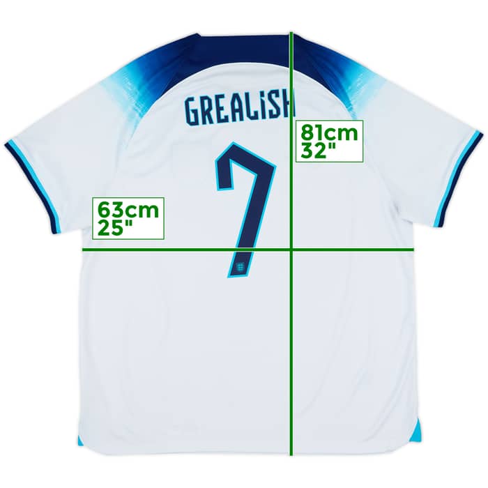 2022-23 England Home Shirt Grealish #7 - 8/10 - (XXL)