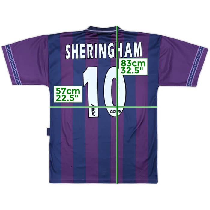 1995-97 Tottenham Away Shirt Sheringham #10 - 8/10 - (M)
