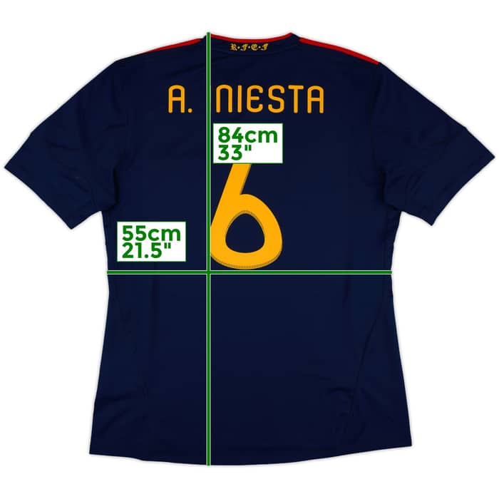 2010-11 Spain Away Shirt A.Iniesta #6 - 8/10 - (XL)