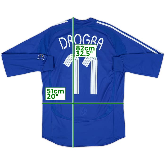 2006-08 Chelsea Home L/S Shirt Drogba #11 - 8/10 - (M)