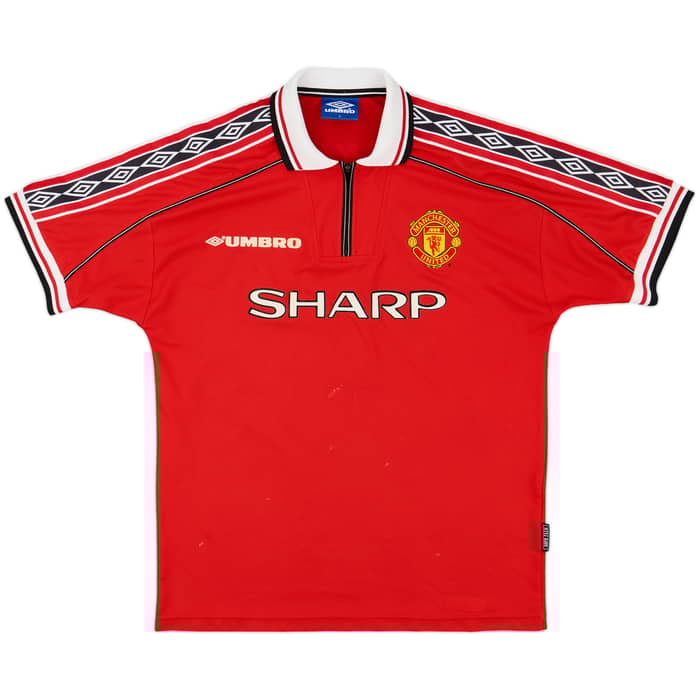 1998-00 Manchester United Home Shirt Beckham #7 - 6/10 - (L)