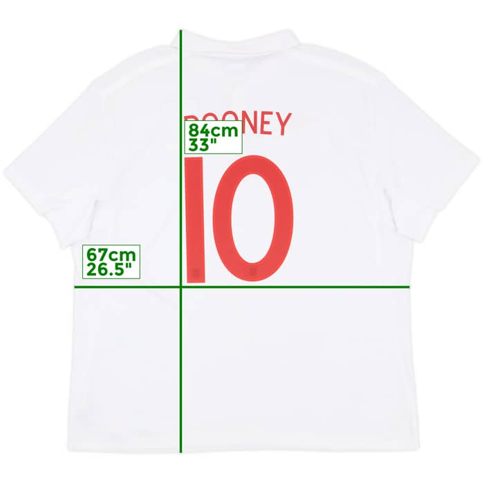 2009-10 England Home Shirt Rooney #10 - 8/10 - (3XL)